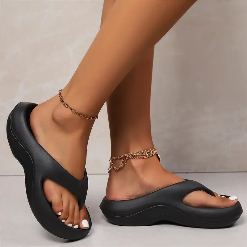 Gisel Women's Platform Flip-Flops with Soft Sole, view 3 - Elena Harper