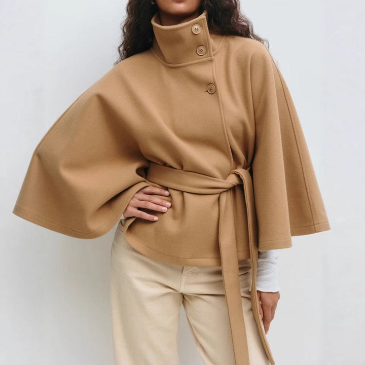High Collar Cape Coat for Women – Luxury and Elegant Winter Coat