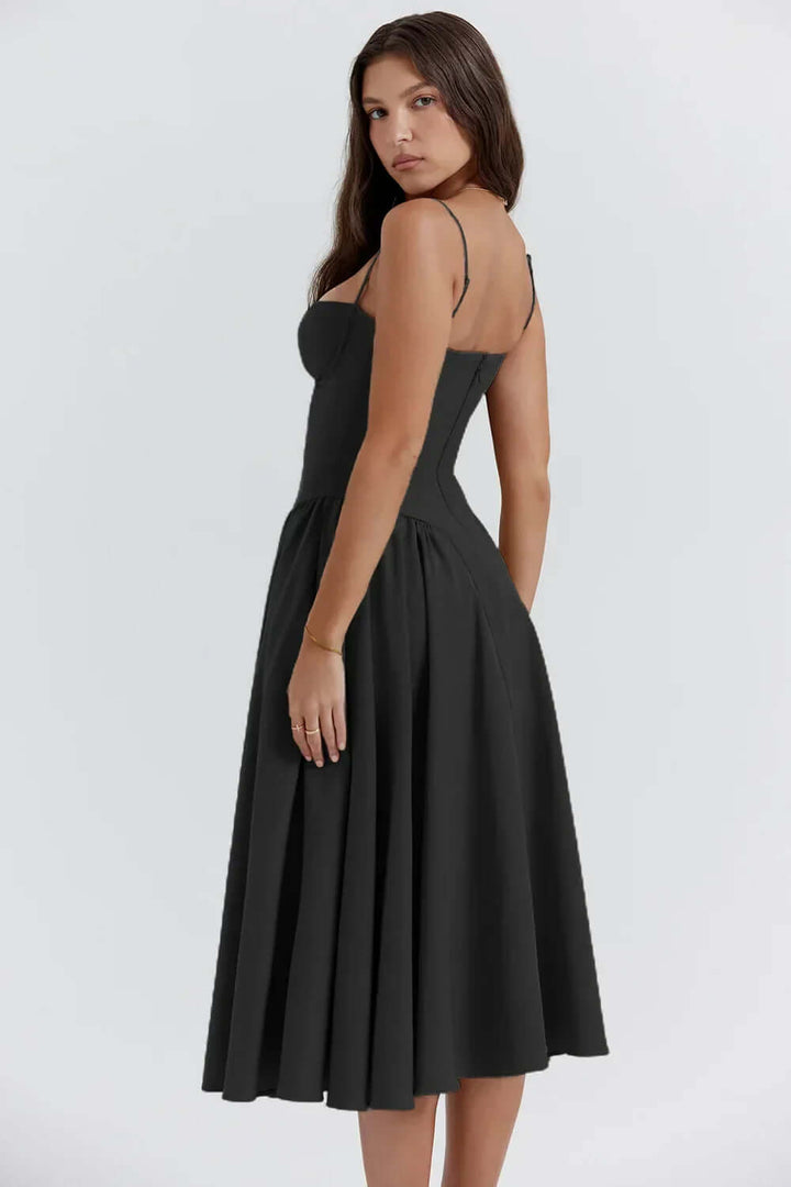 Women's Sleeveless Corset Fit Midi Dress