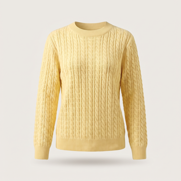 Christina | Soft and Timeless Women's Knit Sweater with Cable Pattern