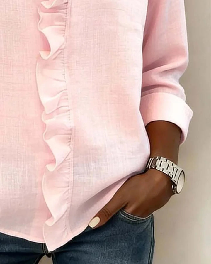 Yvonne™  |  V-neck Blouse Ruffles