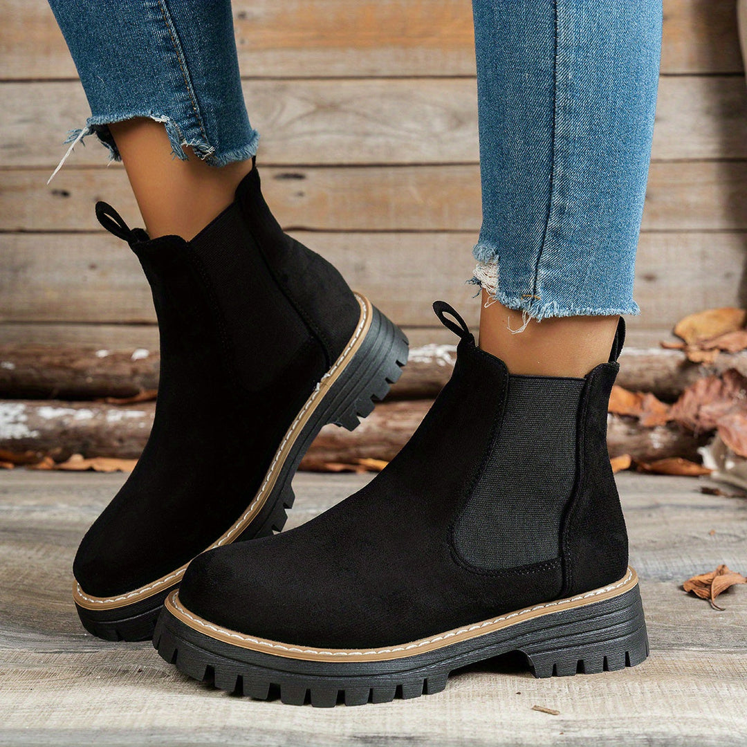 Yvonne Modern and Elegant Chelsea Platform Ankle Boots, view 2 - Elena Harper