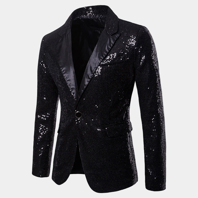 Glitter Blazer with Black Shawl Collar for Men