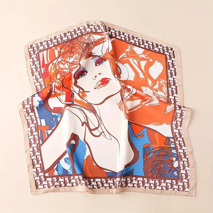 Casual Scarf with Abstract Print
