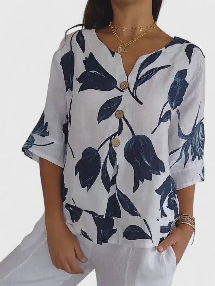 Laura™  |  Comfortable V-neck Blouse