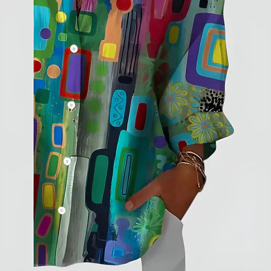 Ella | Colourful Summer Shirt with Buttons for Women