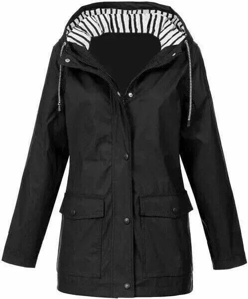 Women's Waterproof Hooded Jacket with Practical Pockets