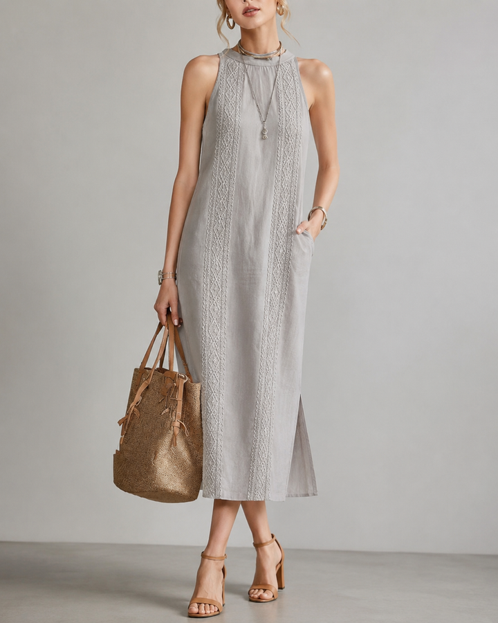 Irene™ | Elegant Sleeveless Belly-Covering Midi Dress