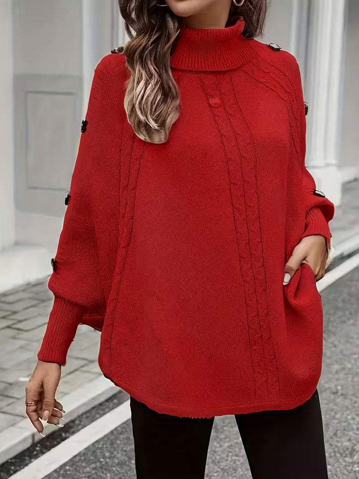 Lolana Pullover with High Collar and Twisted Style, view 8 - Elena Harper