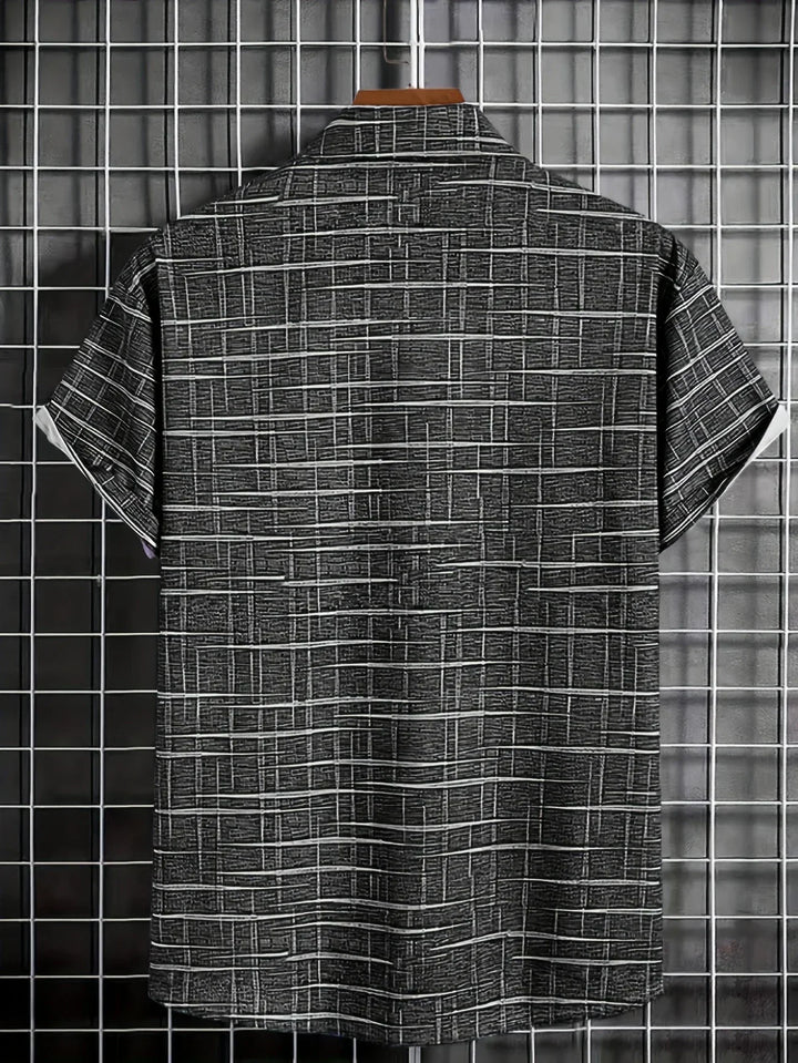 Haroyan Stylish Shirt with Checked Stripe Pattern, view 9 - Elena Harper