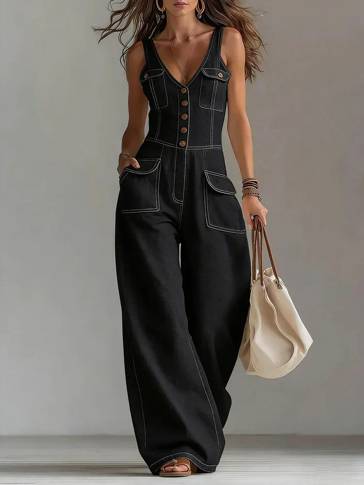 Sofia | Denim Relaxed Jumpsuit