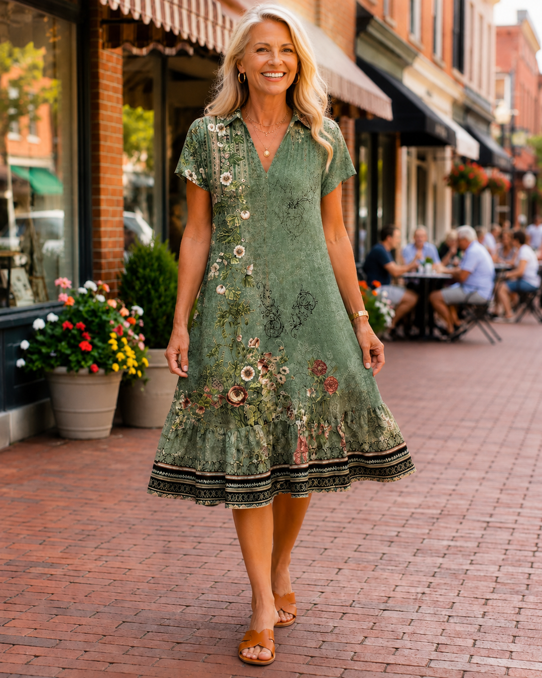 Nadine™ | Airy Floral Midi Dress