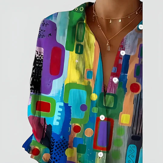 Ella | Colourful Summer Shirt with Buttons for Women