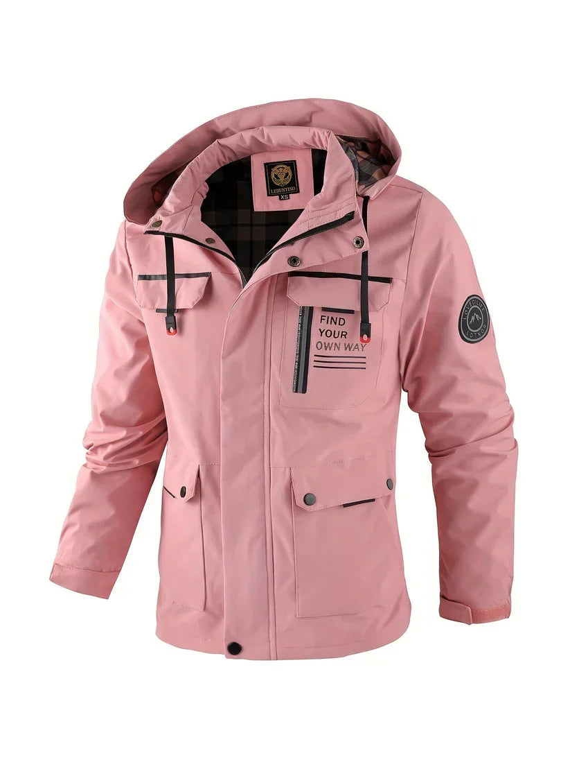 Men's Waterproof Winter Jacket with Hood and Lined Interior