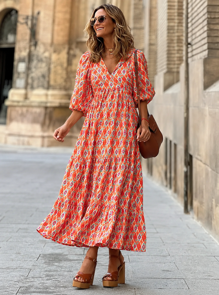 Bellona™ | Bohemian Belly-Camouflaging Floral Dress