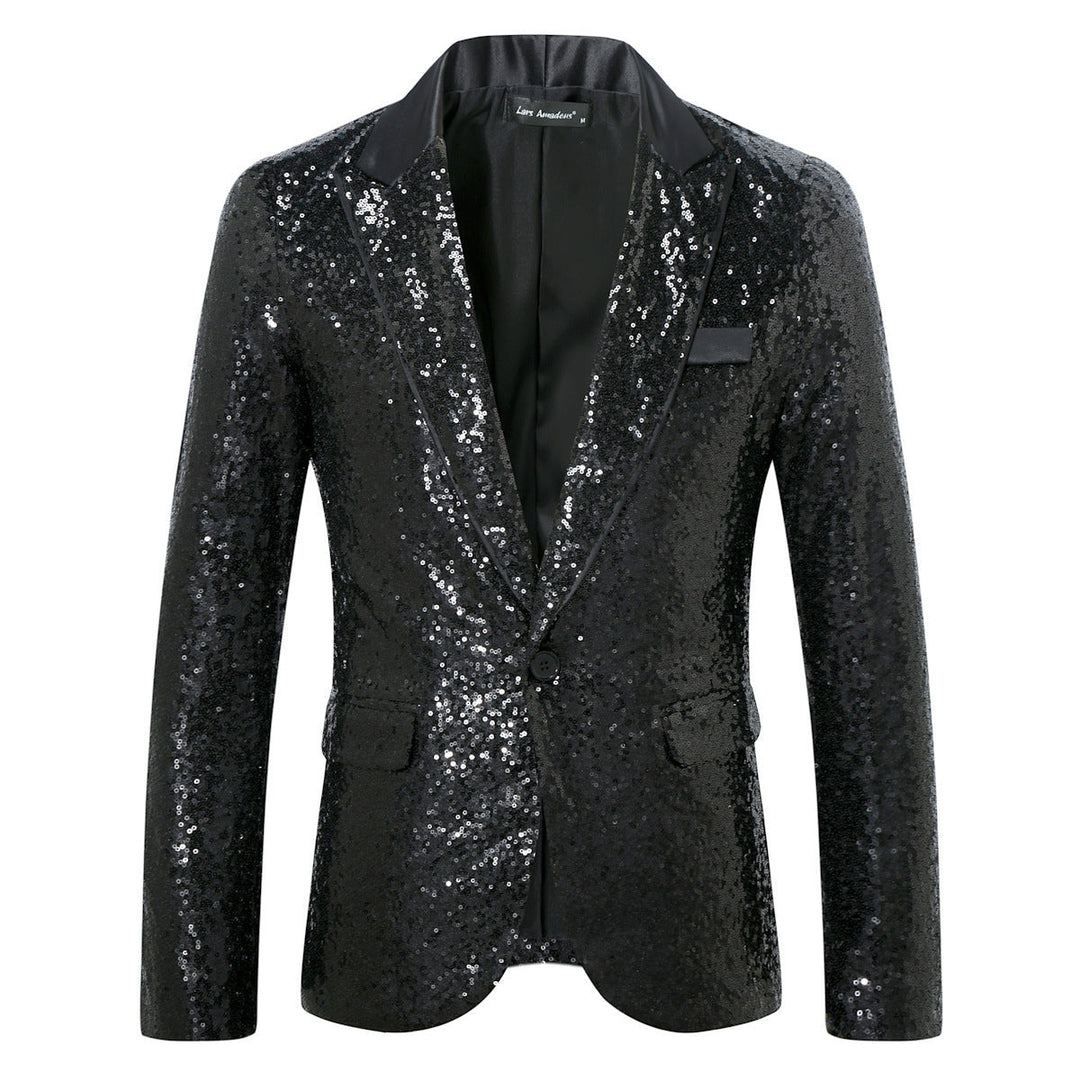Glitter Jacket with Collar for Men