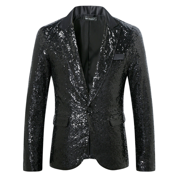 Glitter Jacket with Collar for Men