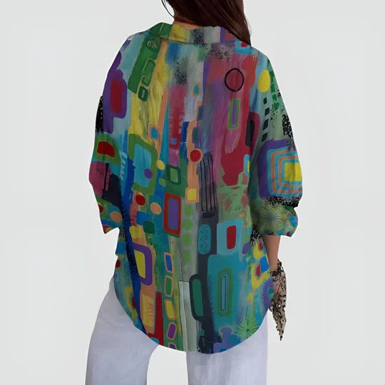 Ella | Colourful Summer Shirt with Buttons for Women