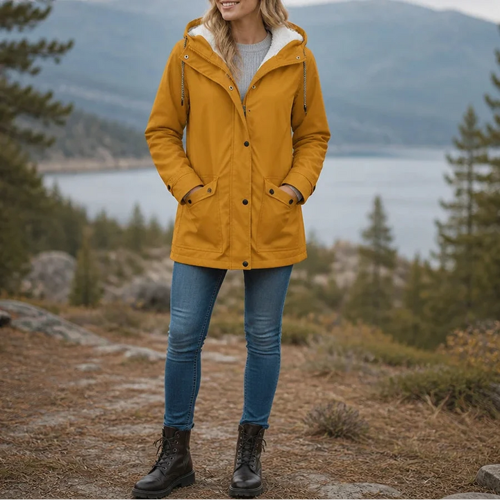 Mandy Warm and Stylish Fleece Winter Jacket with Hood - Elena Harper