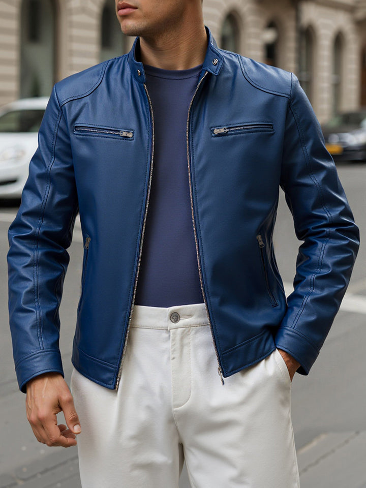 LAURENT MONACO | MEN'S HIGH COLLAR JACKET WITH ZIPPER