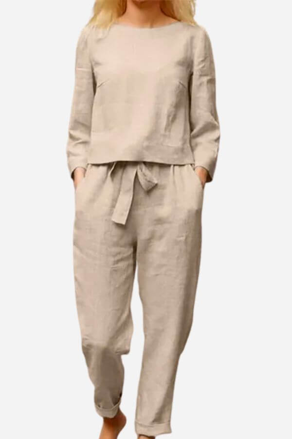 Long Sleeve Top & Slim-Fit Trousers, view 4 - Elena Harper