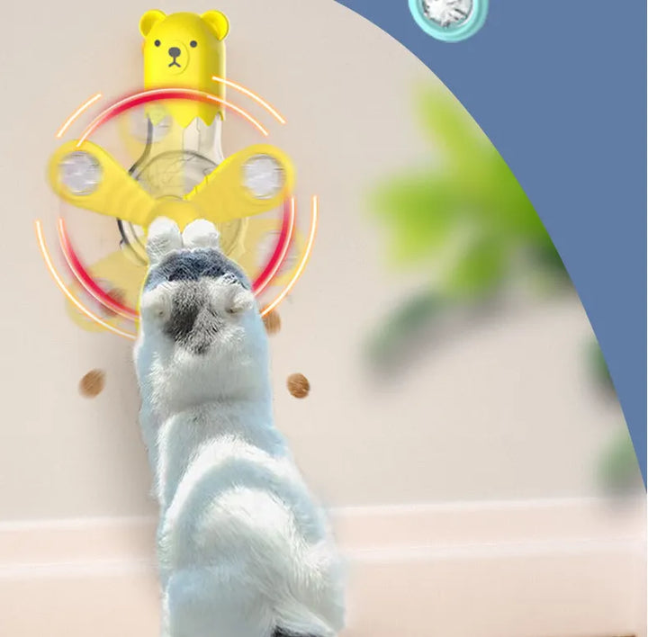 Pet Interactive Bear Treat Dispenser with Rotating Arms