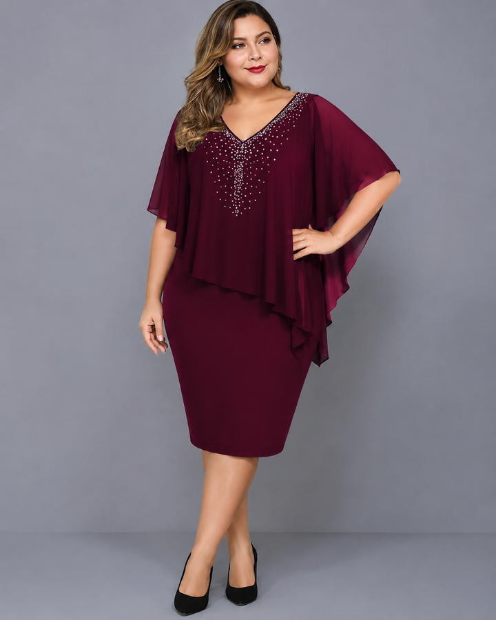 Joëlle™ | Belly-covering V-neck Midi Dress
