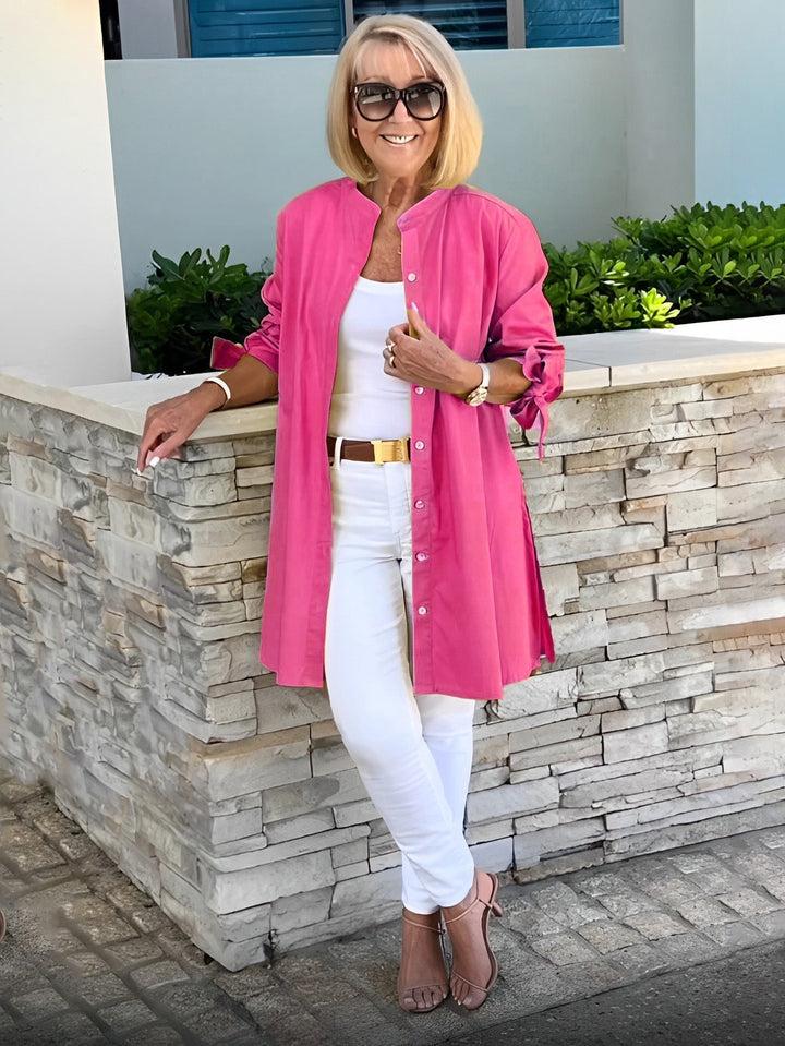 Liora™  |  Long Button-up Shirt Jacket