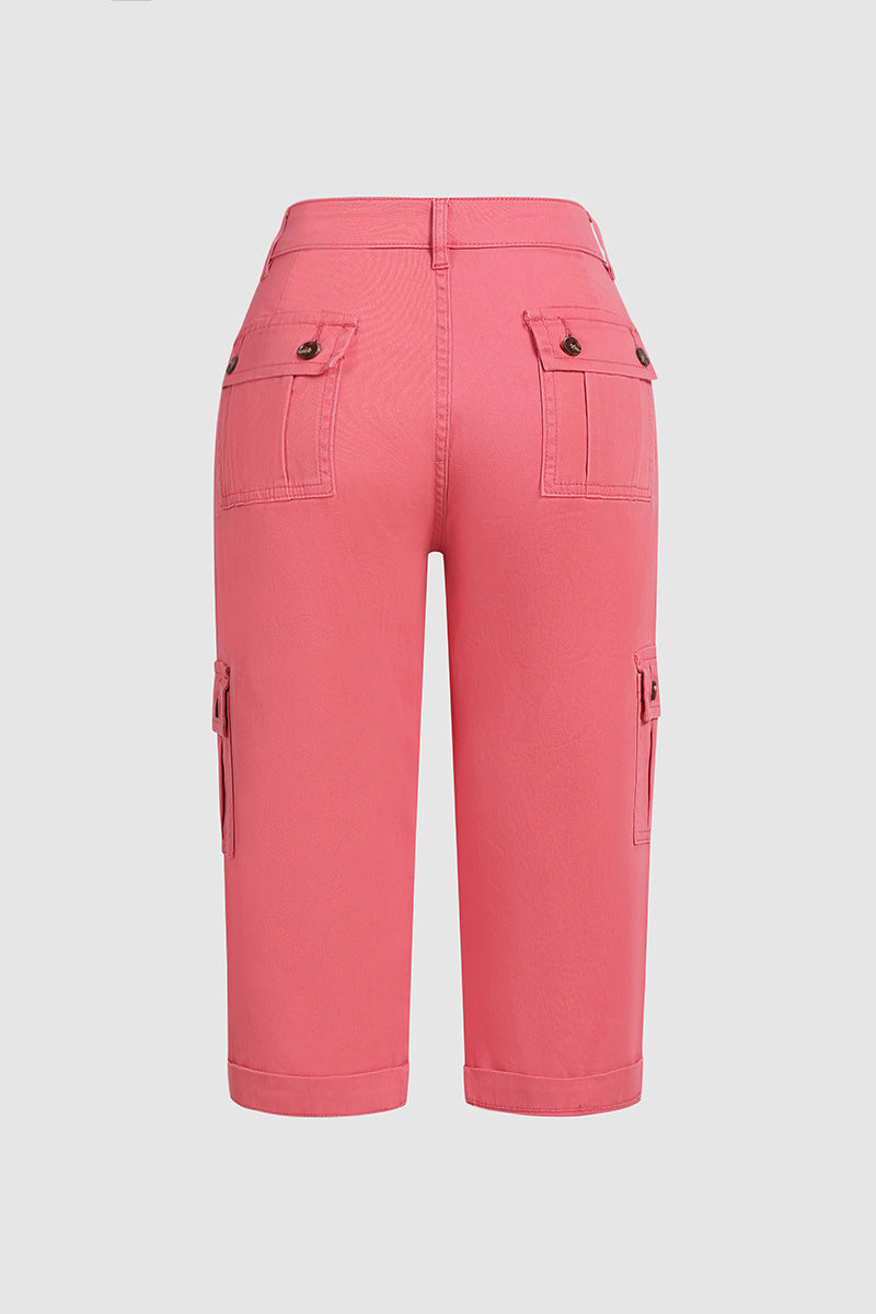 Harper Casual Cargo Pants with Mid-Rise Waist and Pleats - Elena Harper