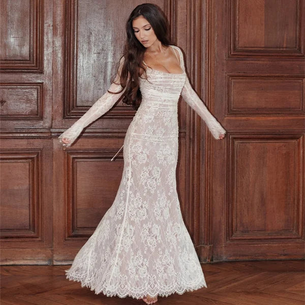 Comfortable Lace Maxi Dress