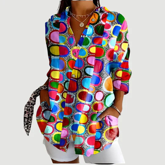 Ella | Colourful Summer Shirt with Buttons for Women