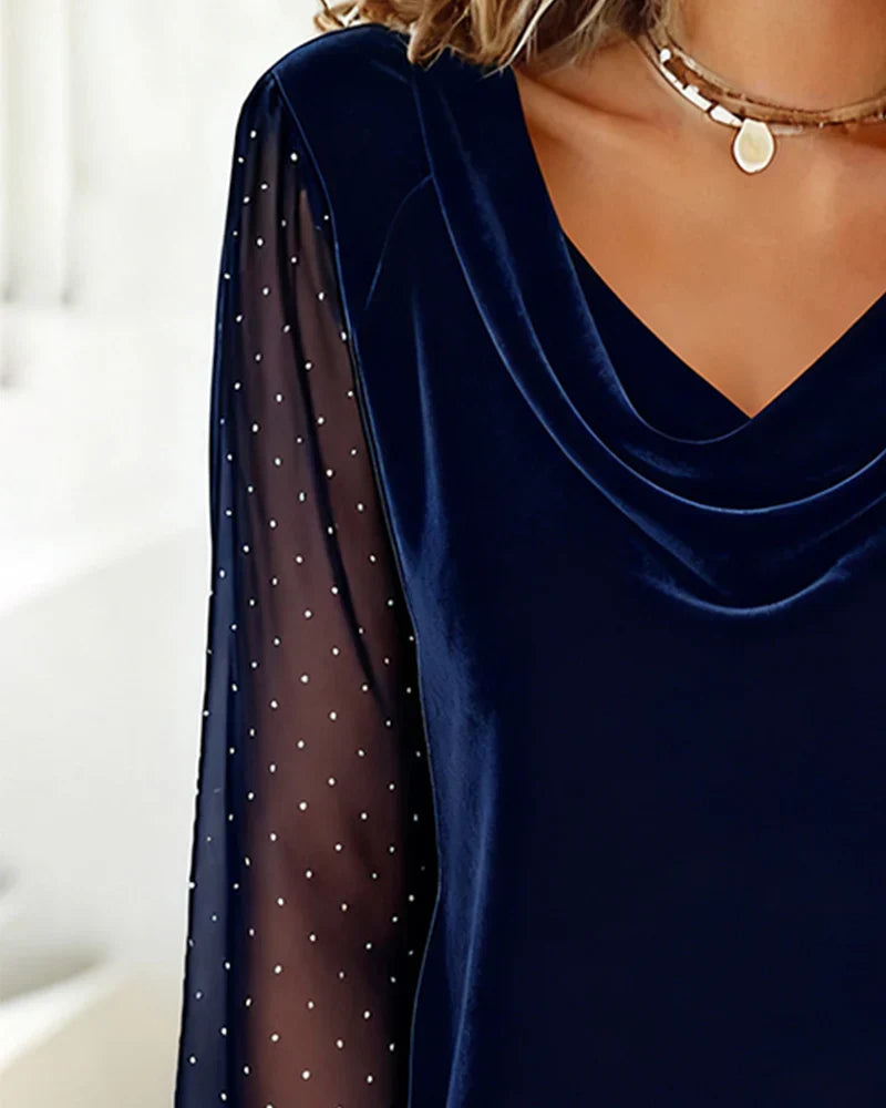 Nyra™ | Elegant Draped Blouse Top