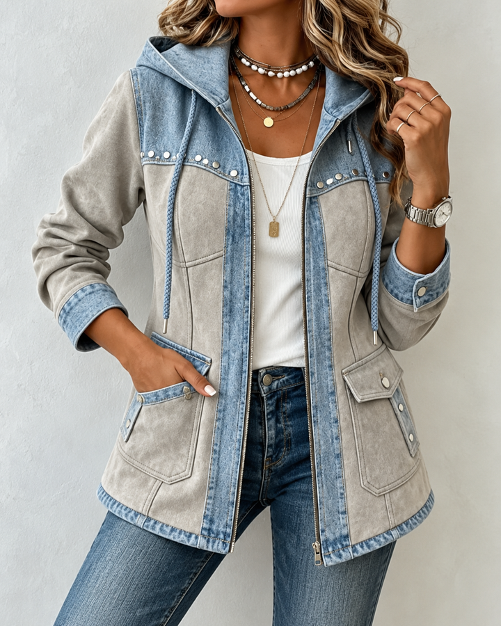 Demi™ | Comfortable Patchwork Jacket with Hood