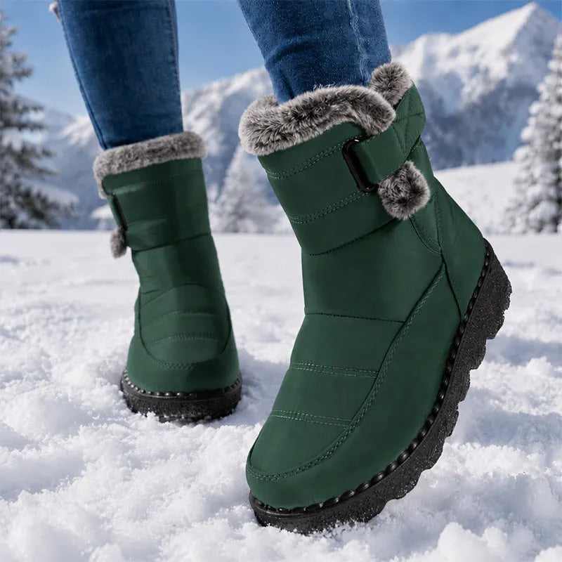 Adina Plush Trim Winter Ankle Boots - Elena Harper