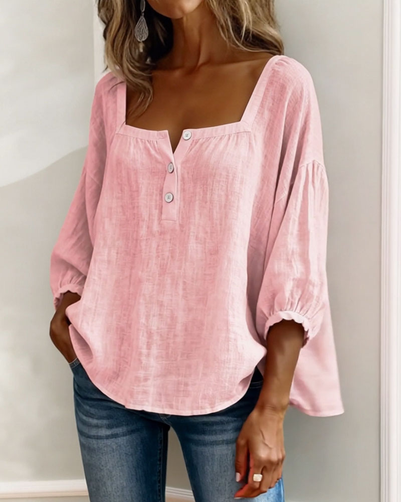 BLOUSE WITH SQUARE NECKLINE FOR WOMEN