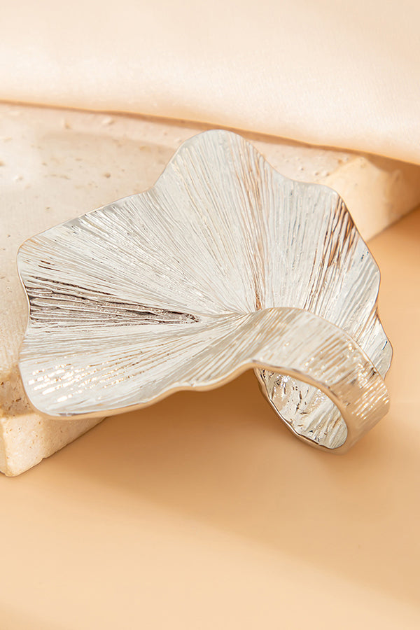 Fashion Irregular Ginkgo Leaf Shape Alloy Ring