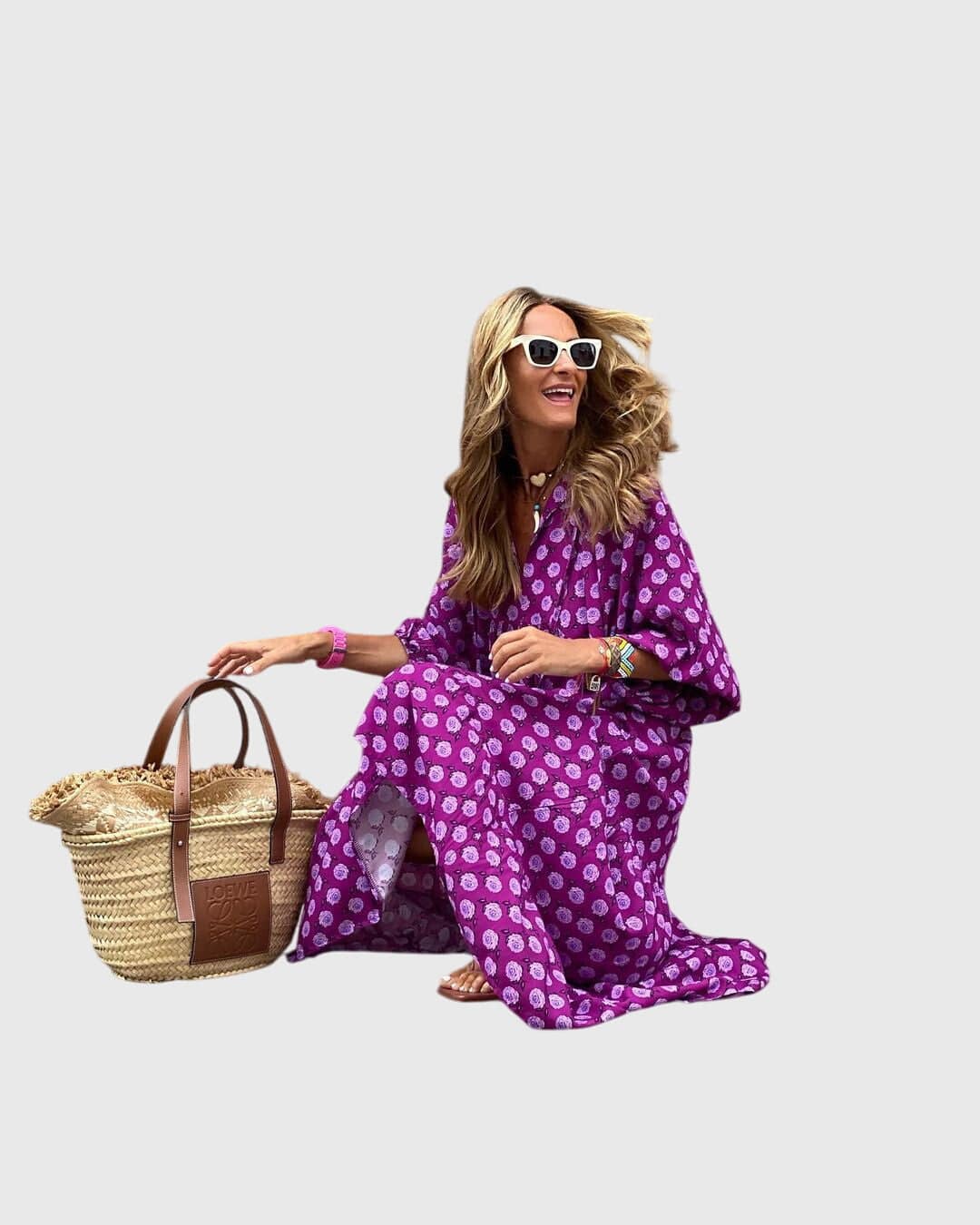 Sarah™ Boho Maxi Dress by Emma & Rose Cape Town, flowing fabric and bohemian style, shown in a full-length view.