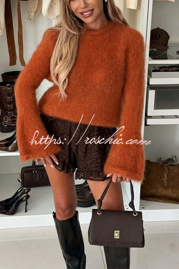 Elena Flared-Sleeve Mohair Sweater