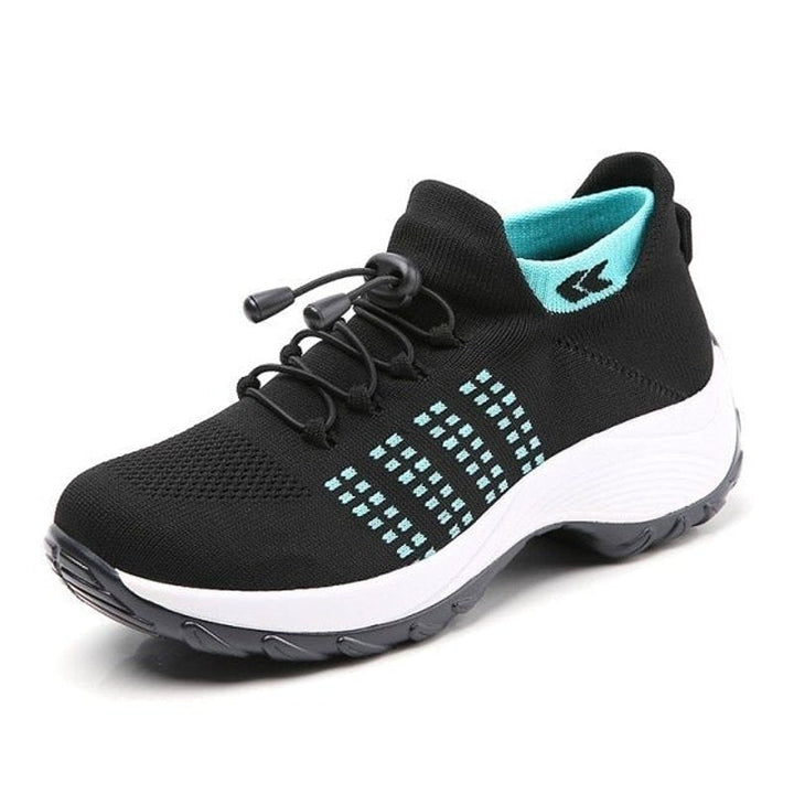 Claudia Comfortable and Supportive Orthopedic Knit Platform Sneakers, view 5 - Elena Harper