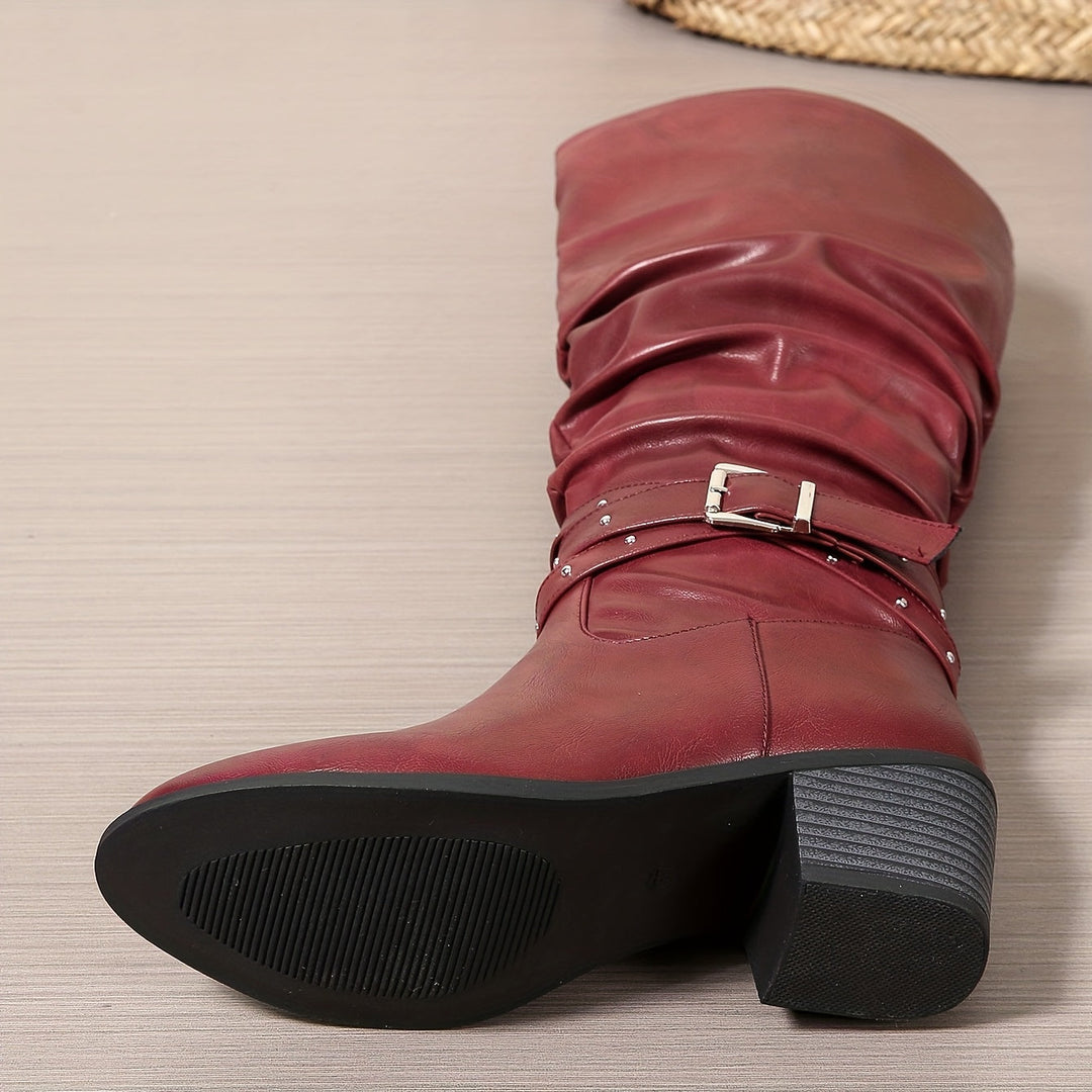 Ragnhild Stylish Knee-High Slouch Boots for Everyday Wear - Elena Harper