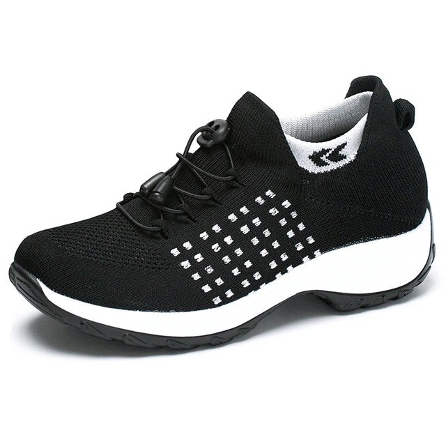 Claudia Comfortable and Supportive Orthopedic Knit Platform Sneakers, view 7 - Elena Harper