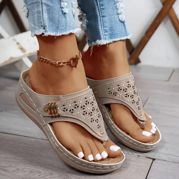 Anazza Comfortable Everyday Sandals with Wedge Heel - Elena Harper
