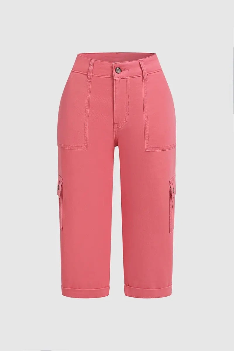 Harper Casual Cargo Pants with Mid-Rise Waist and Pleats, view 10 - Elena Harper