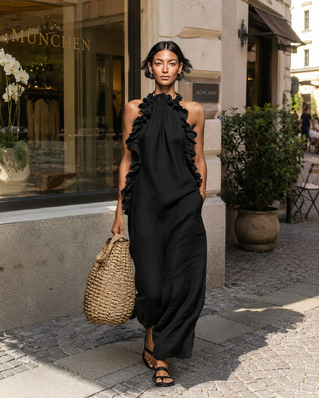 Isolde™ | Belly-Covering Maxi Dress with Ruffles