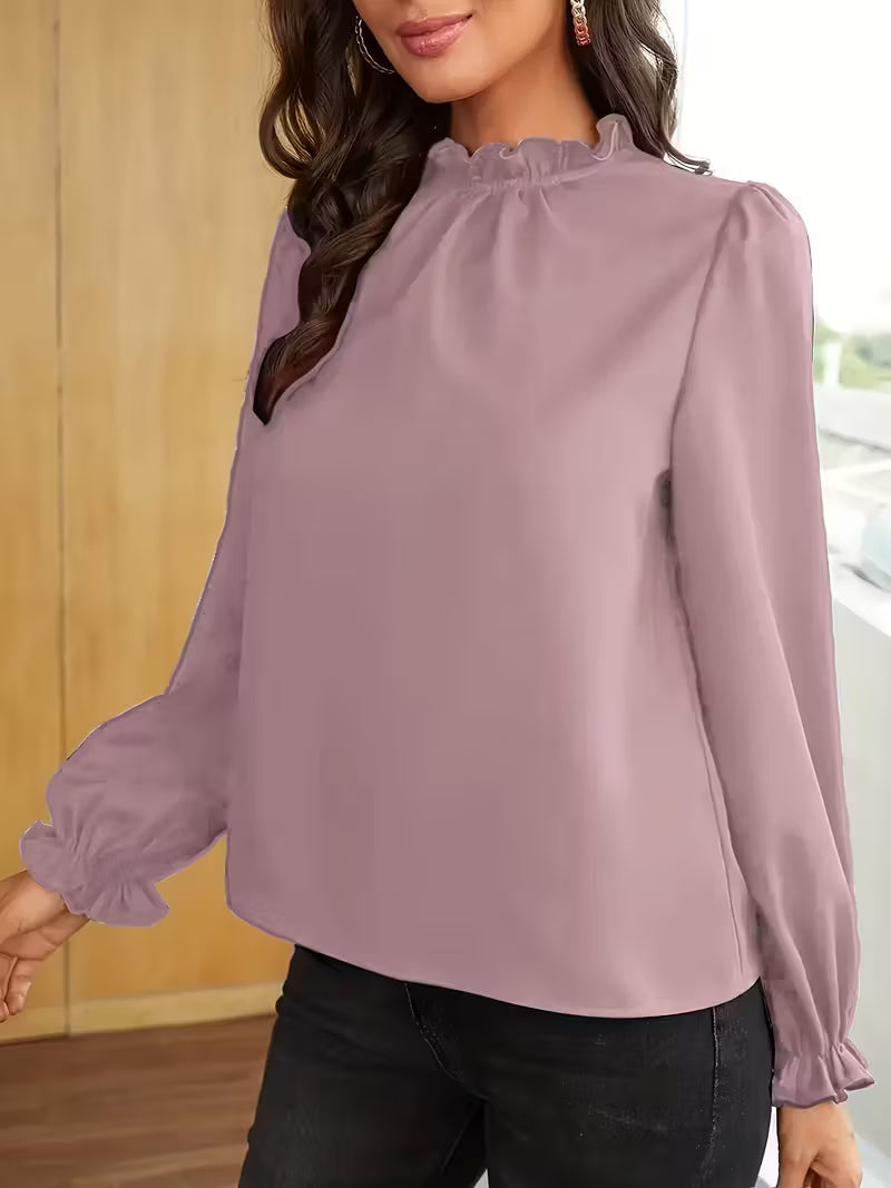 Aurelija - Blouse With Ruffle Collar And Puff Sleeves