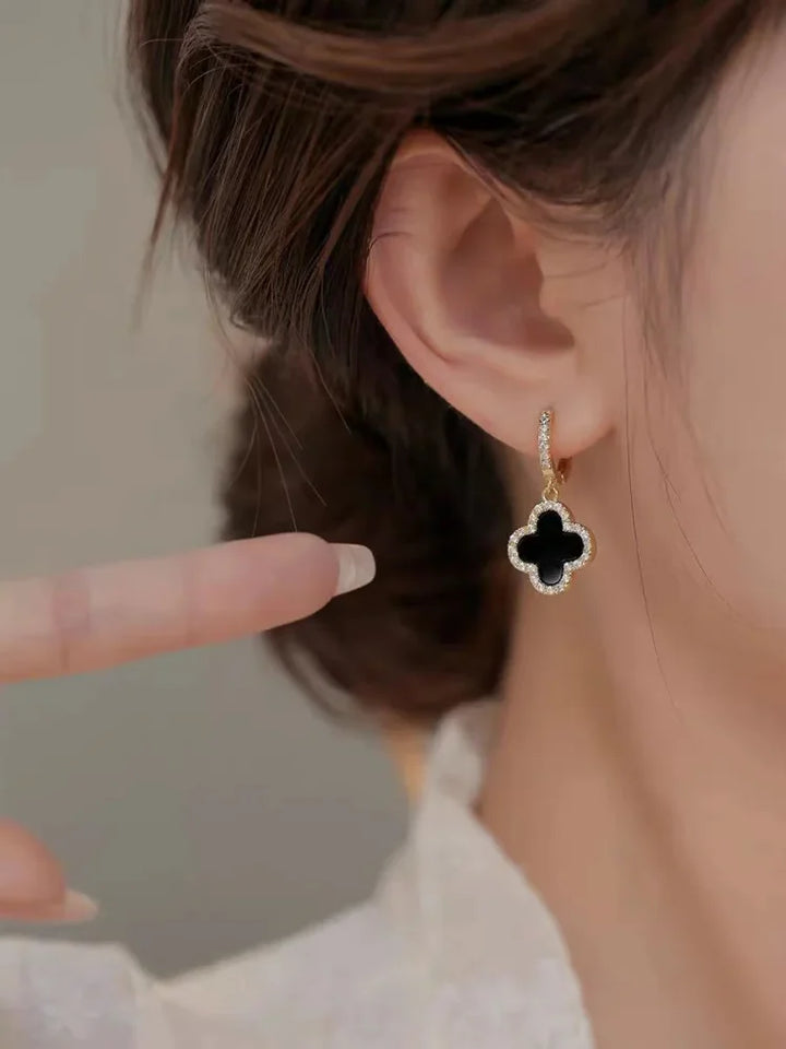 Women's Lucky Clover Leaf Earrings Elegant & Timeless, view 2 - Elena Harper