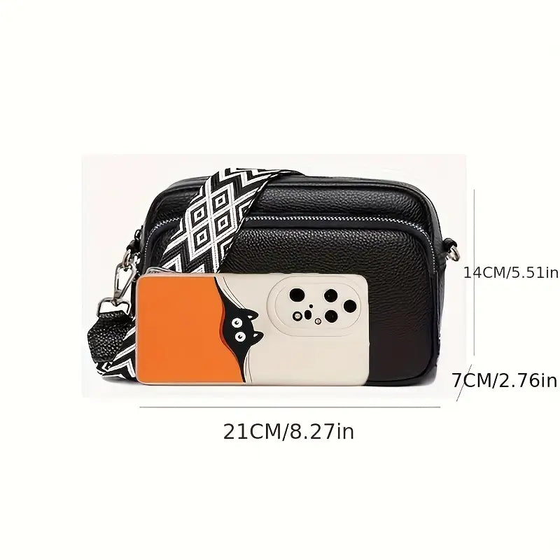 Lusanne Elegant Crossbody Bag with Wide Pattern Strap, view 6 - Elena Harper