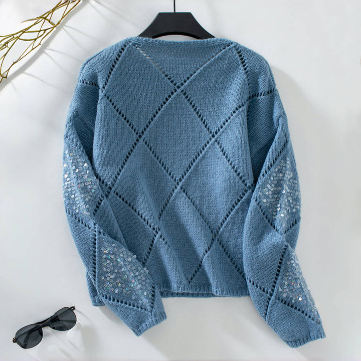 Casual Hollow Knit Pullover