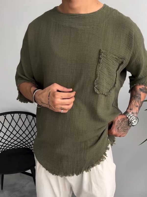 Davis Short Sleeve Linen T-Shirt, view 4 - Elena Harper