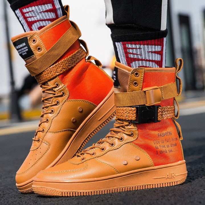 High-top men's reinforced canvas urban style boots - Esteban